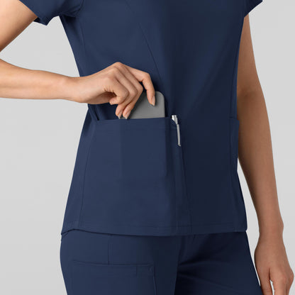 Boundless 6251 2-Pocket V-Neck Scrub Top Navy Model Image Alternate | Wink