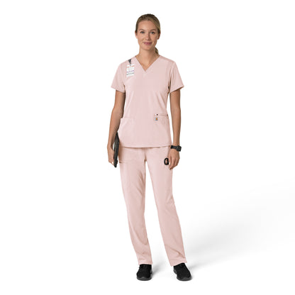 Force Cross-Flex C13210 Women's Flex Panel V-Neck Scrub Top Soft Rose