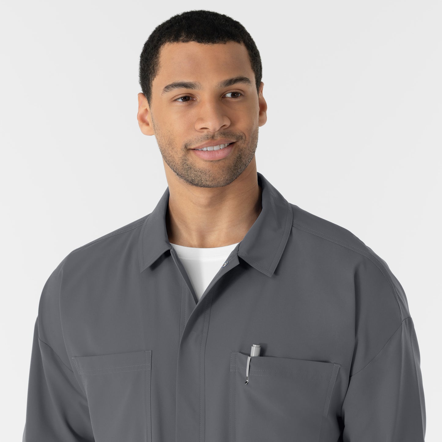 NURTUR 8380 Men’s Scrub Shirt Jacket Pewter