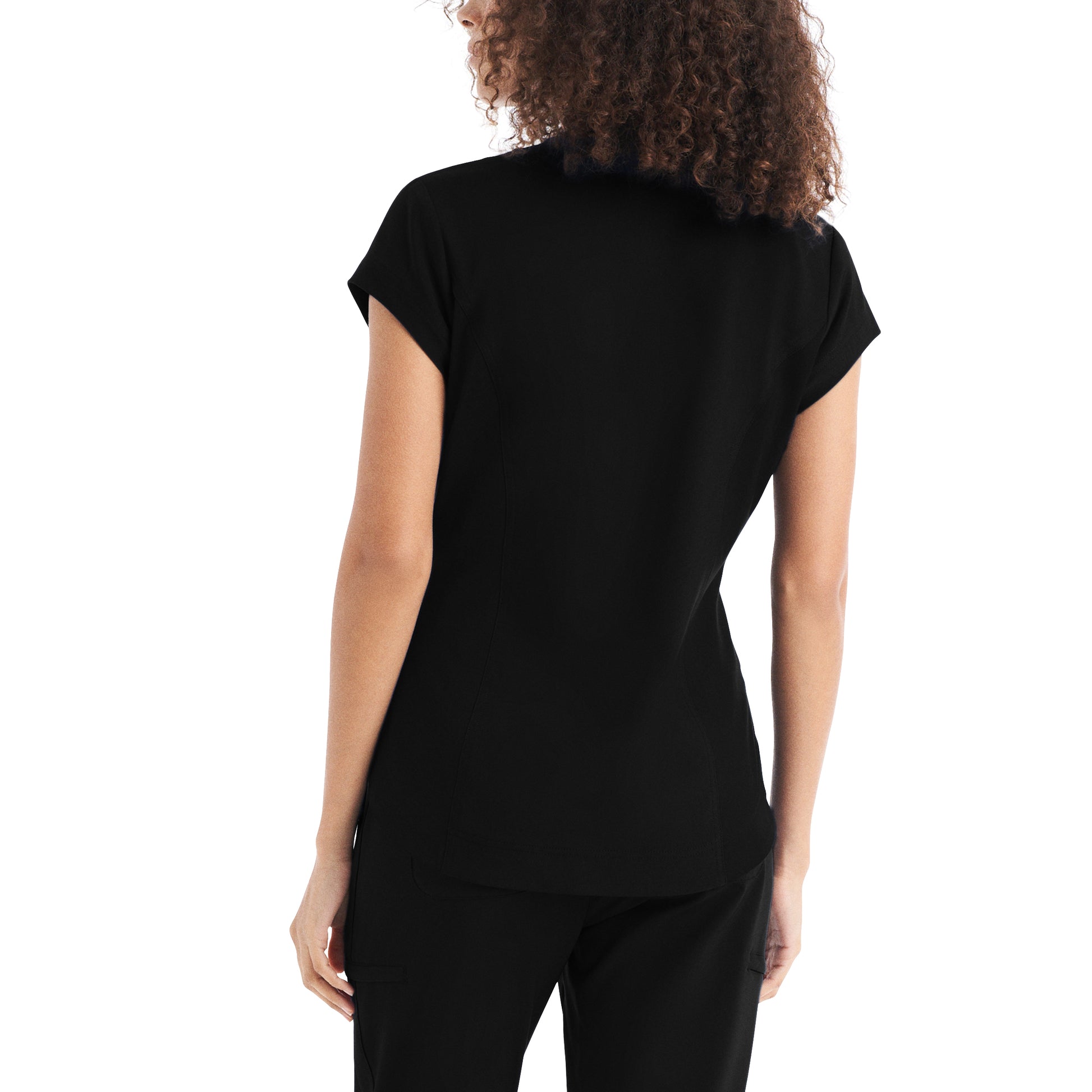 CRFT WT128 Women's 1 Pocket V Neck Scrub Top Black Image