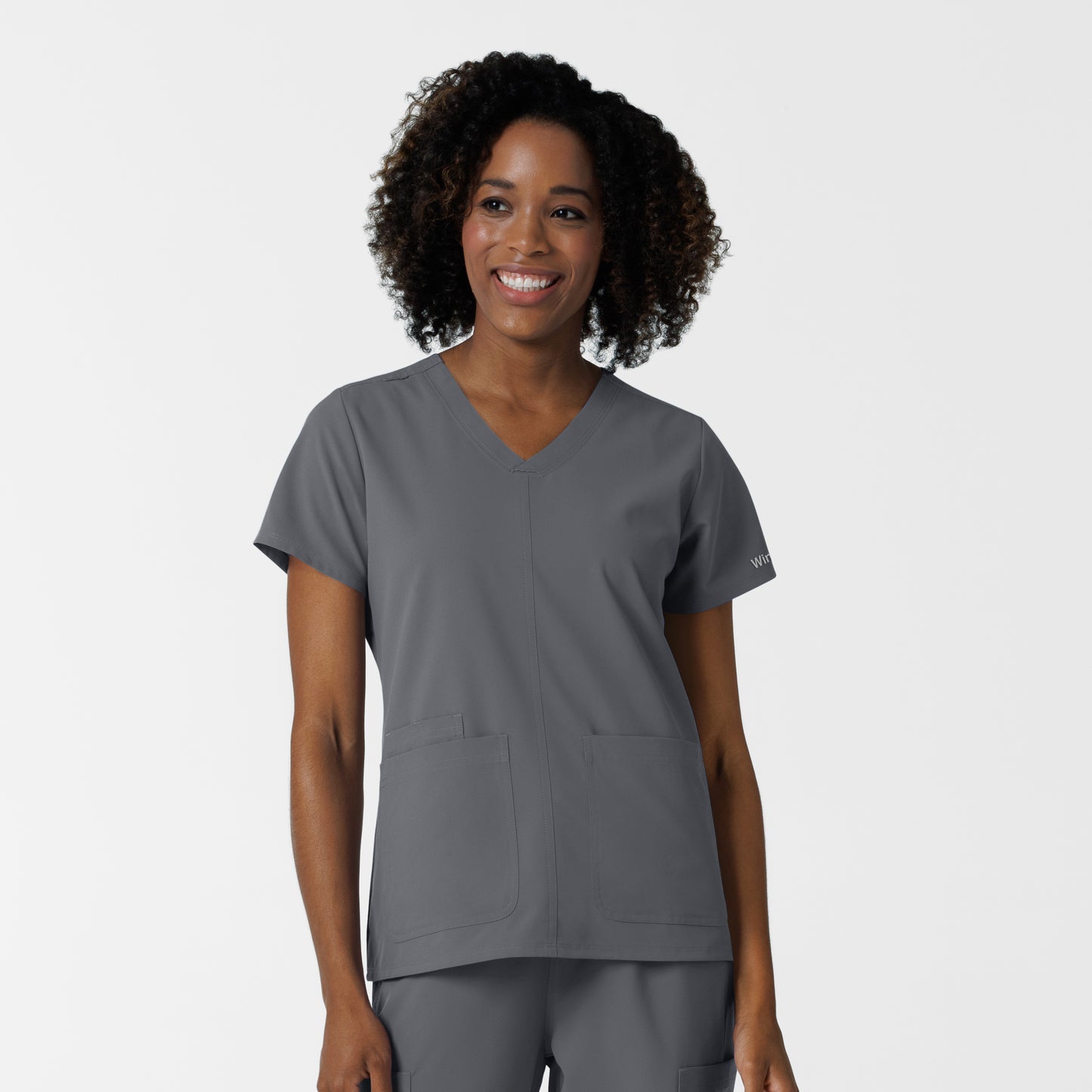 NURTUR 6180 Women's V-Neck Scrub Top Pewter