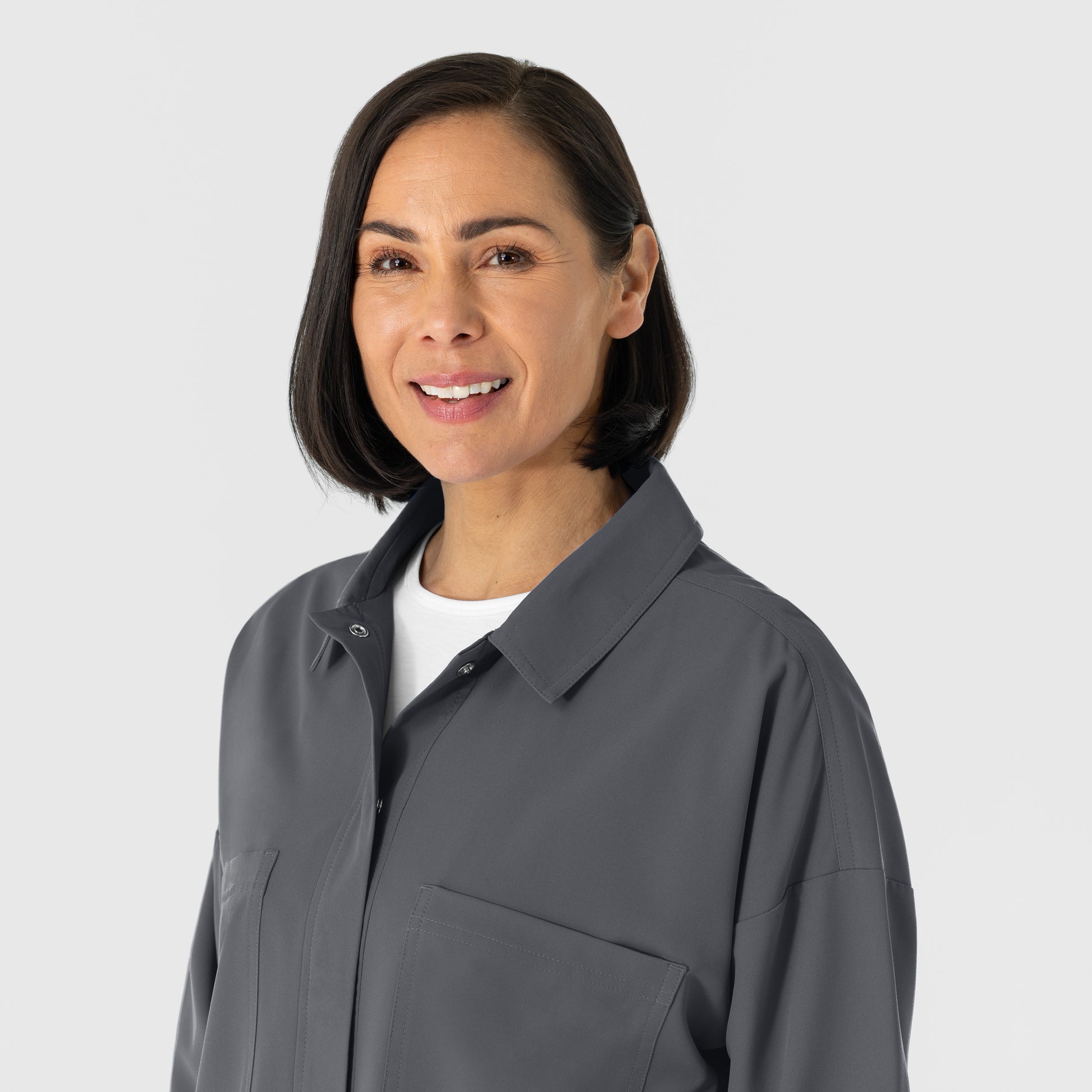 NURTUR 8180 Women’s Scrub Shirt Jacket Pewter