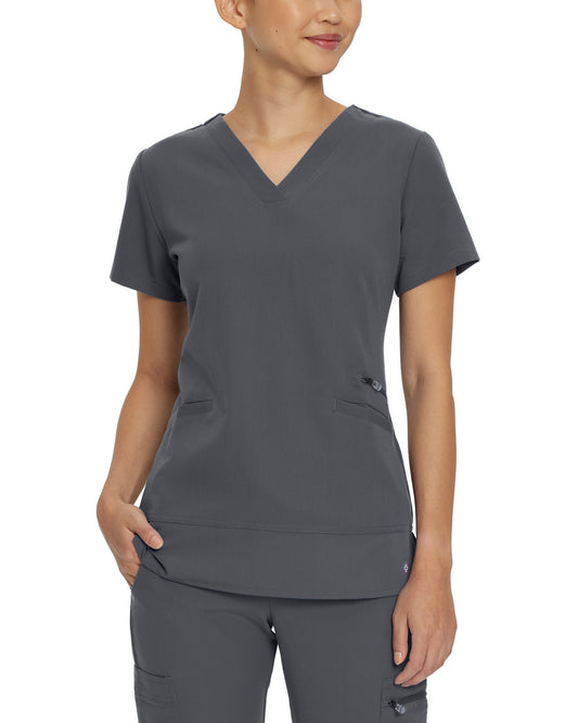 V-Tess 796 Women's 3 Pocket V Neck Scrub Top Dark Pewter Image