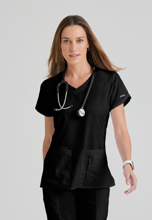 Greys Anatomy 41423 Cora Scrub Top Black