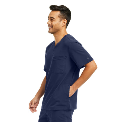 CRFT WT151 Men's 4 Pocket V Neck Scrub Top Navy Image