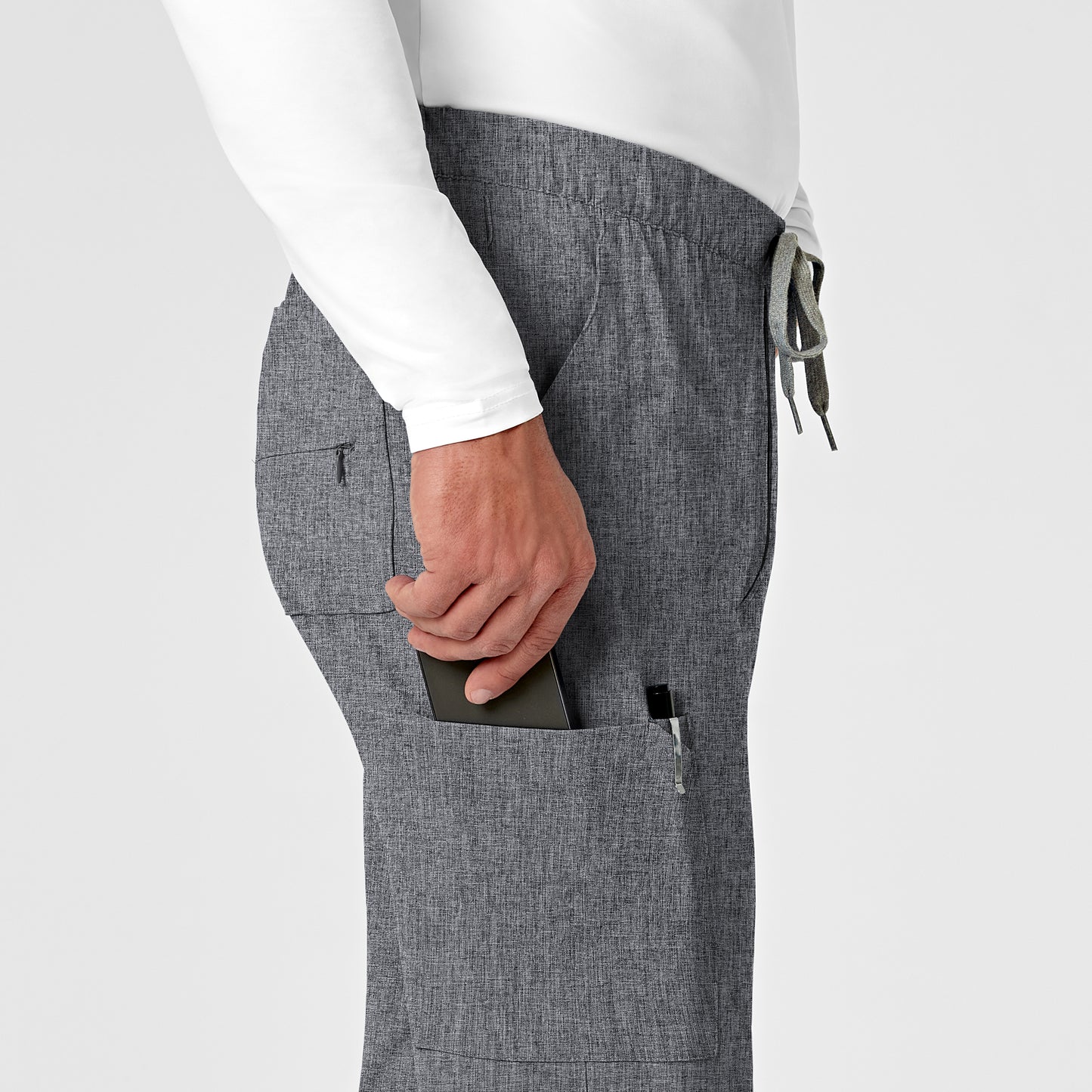 RENEW 5034 Men's Jogger Scrub Pants Grey Heather Model Image Alternate | Wink