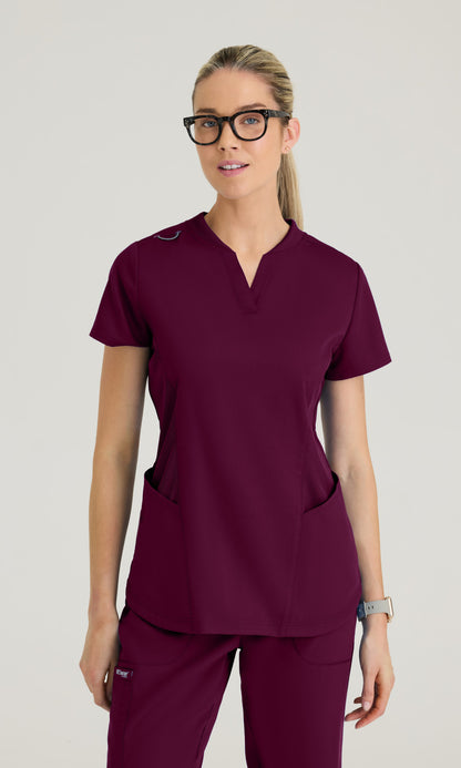Grey's Anatomy GRT303 Erin Top Wine - front