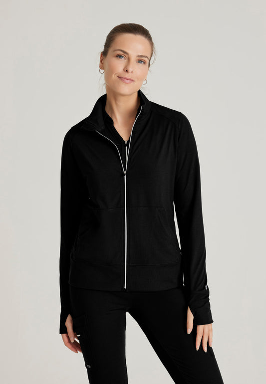 Barco One Performance Knits BOW896 Arena Knit Scrub Jacket Jacket Black