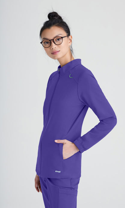 Grey's Anatomy Evolve GSSW886 Virtue Scrub Jacket New Grape