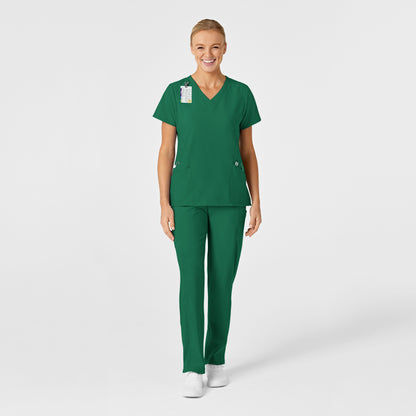 W123 6155 Stylized V-Neck Scrub Top Hunter Model Image Alternate | Wink