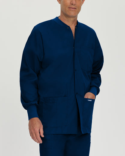 Essentials 7551 Men's 5 Pocket Warm Up Scrub Jacket Navy Image