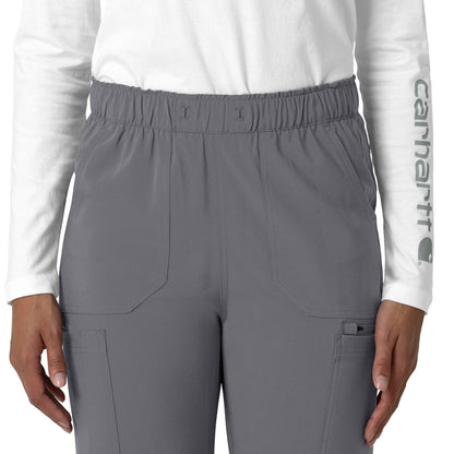 Force Cross-Flex C53210 Straight Leg Cargo Scrub Pants Pewter Model Image Left Side | Carhartt