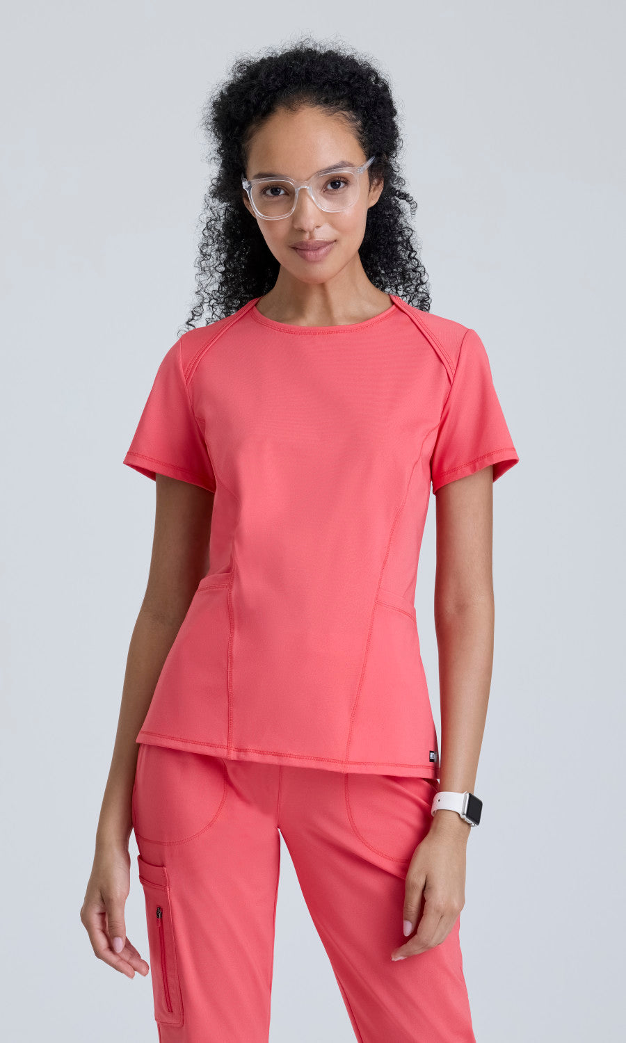 Grey's Anatomy Knits GRST336 Swift Top Papaya Blush - front