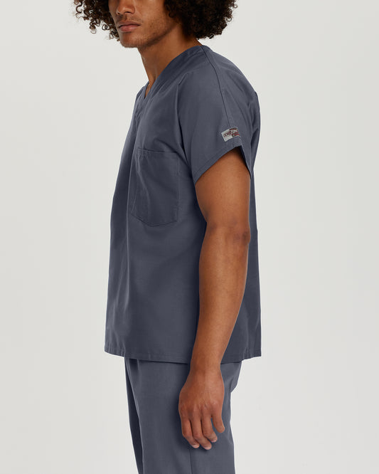 Scrub Zone 71221 Unisex 1 Pocket V Neck Scrub Top Steel Grey Image