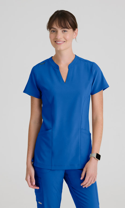 Grey's Anatomy Evolve GSST298 Women's Sky Top in New Royal by Barco Model Image Front