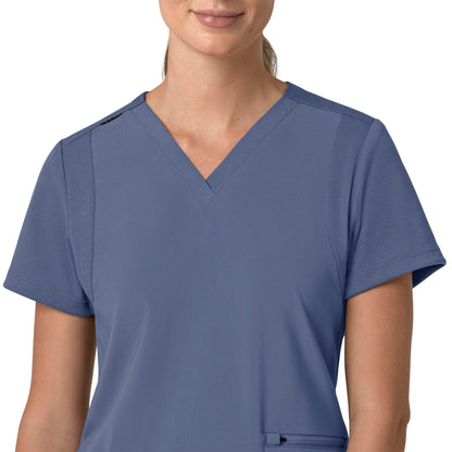 Force Cross-Flex C13210 Flex Panel V-Neck Scrub Top Riverside Model Image Left Side | Carhartt