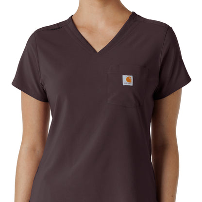 Force Cross-Flex C13410 Women's Tuck-In Scrub Top Dark Sepia