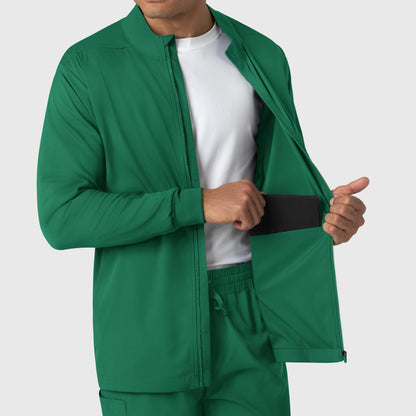 Boundless 8351 Men's Warm Up Scrub Jacket Hunter Model Image Alternate | Wink