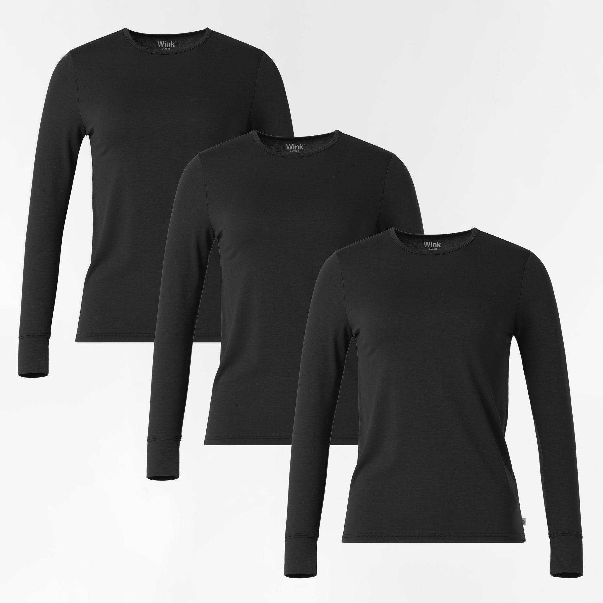 Layers 2190 Women's 3-Pack Essential Layer Long Sleeve Black