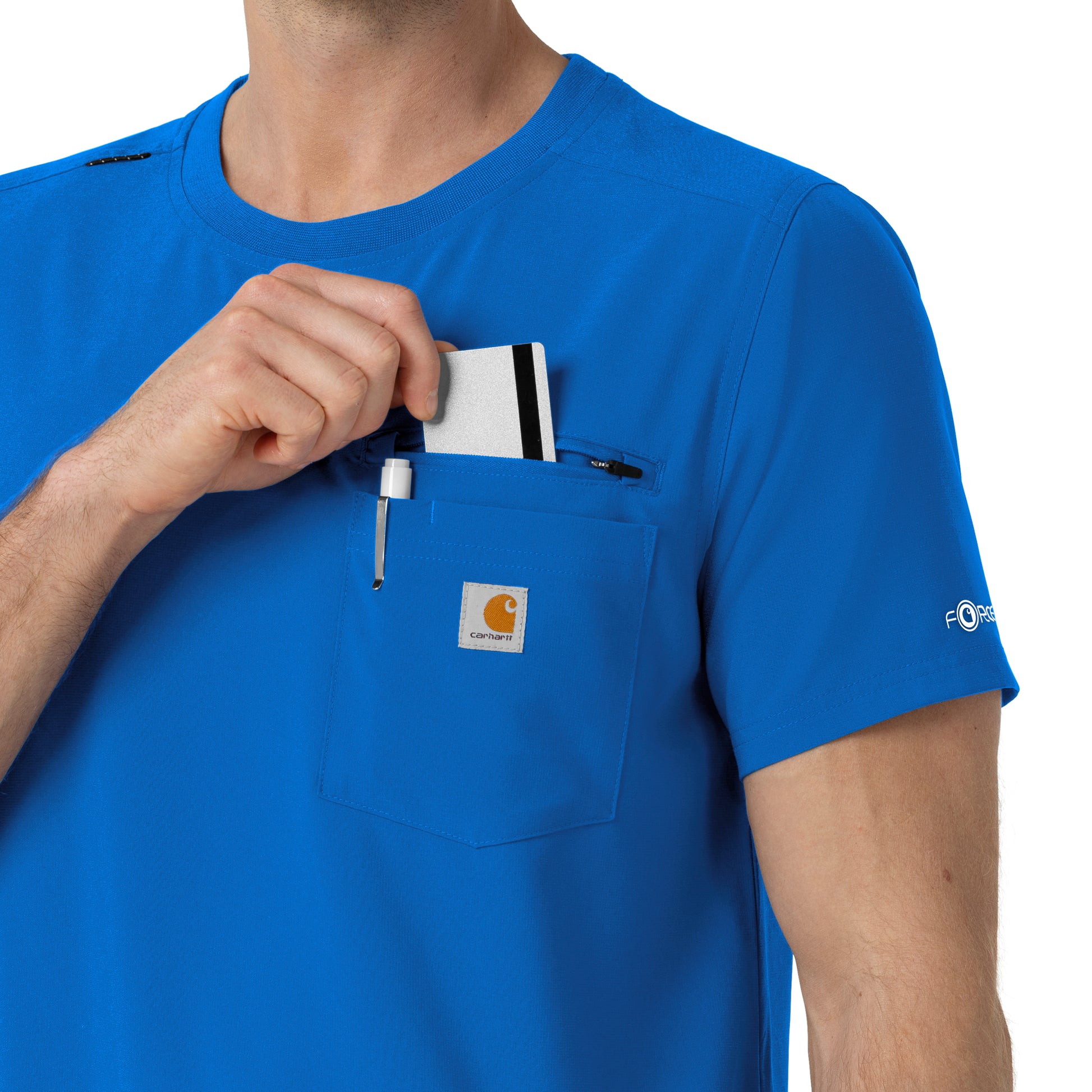 Force Cross-Flex C16510 Men's Crew Neck Scrub Top Royal