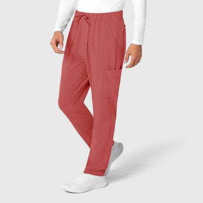 RENEW 5834 Men's Tapered Scrub Pants Mineral Red Model Image Right Side | Wink