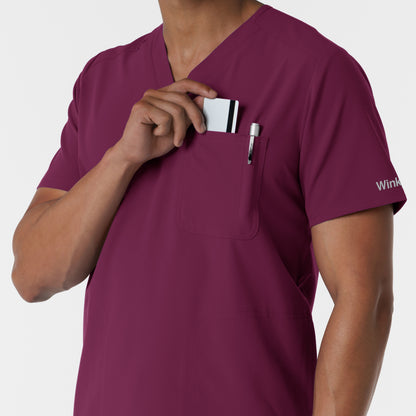 NURTUR 6380 Men's V-Neck Scrub Top Wine