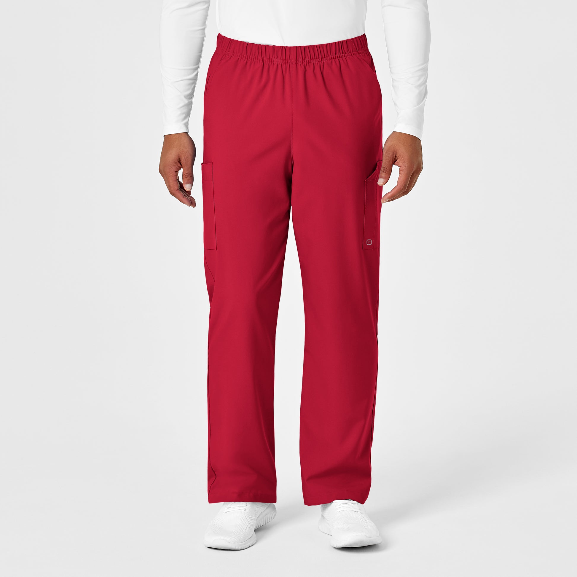 W123 5855 Unisex Multi-Cargo Scrub Pants Red Model Image Alternate | Wink