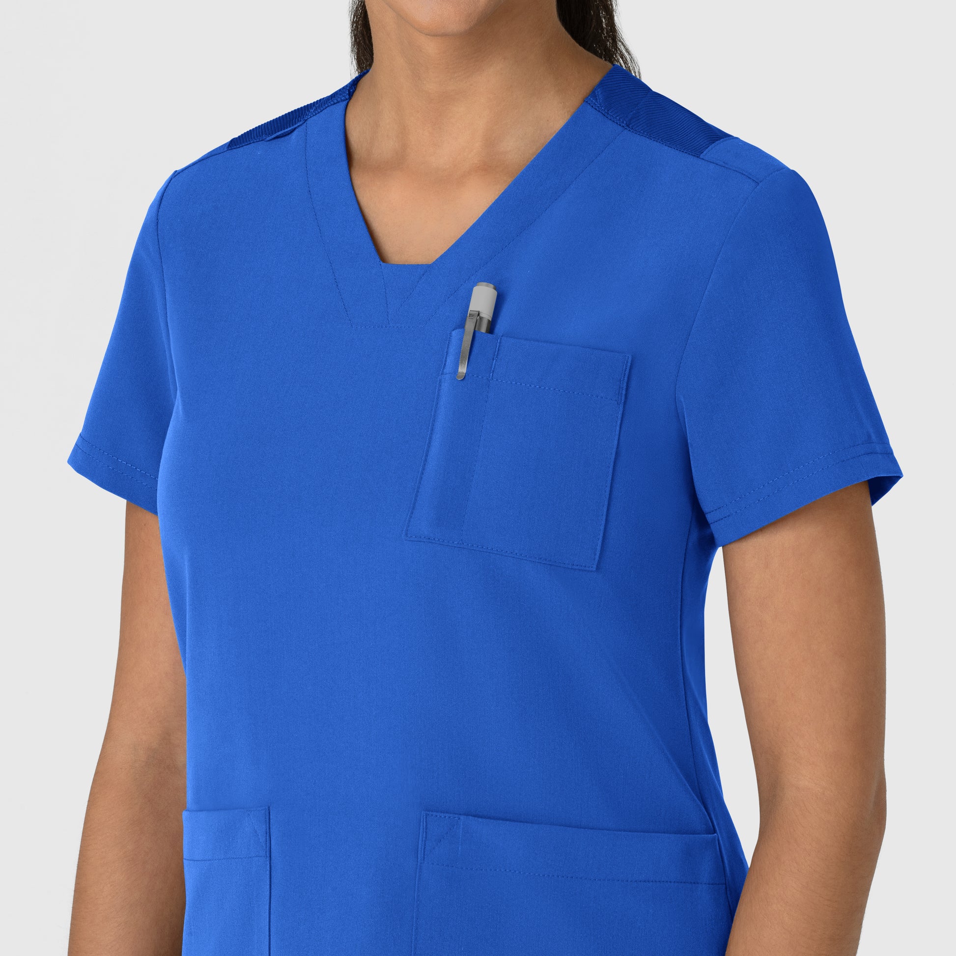 Nova 6132 Flex-n-Reach V-Neck Scrub Top Royal Model Image Alternate | Wink