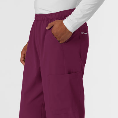 NURTUR 5380 Men's Straight Leg Cargo Scrub Pants Wine