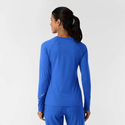 Layers 2139 Women's Watch Window Long Sleeve Underscrub Top Royal