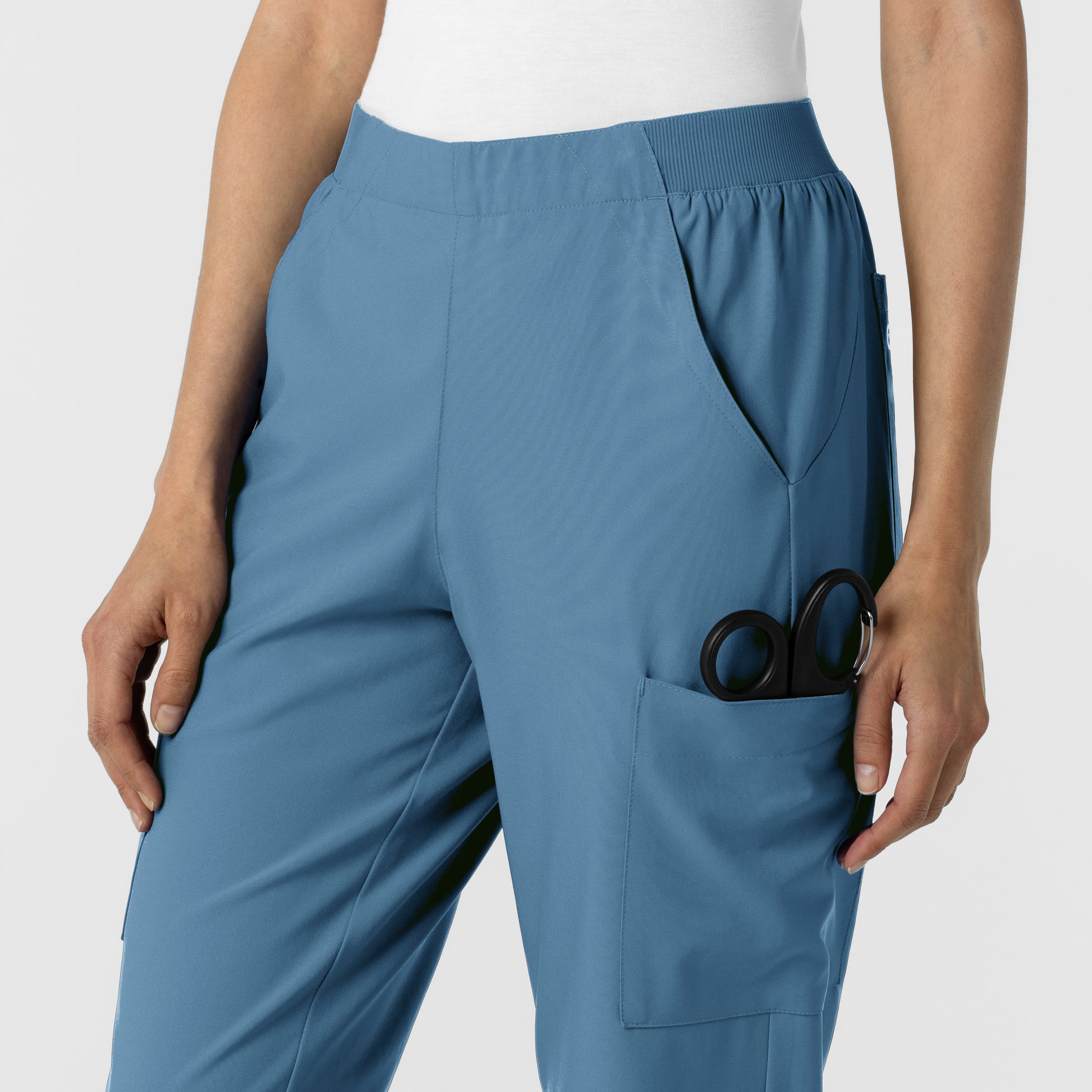 W123 5145 Women's Cargo Utility Scrub Pants Pacific Blue