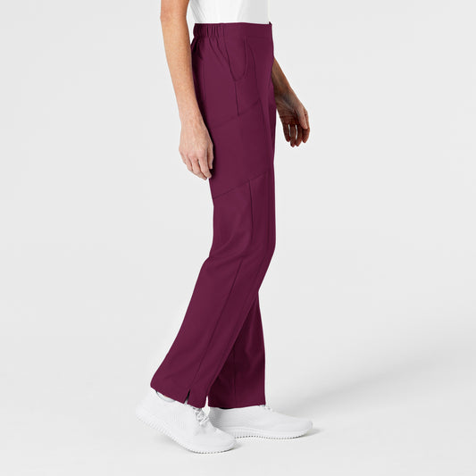 W123 5155 Flat Front Cargo Scrub Pants Wine Model Image Right Side | Wink