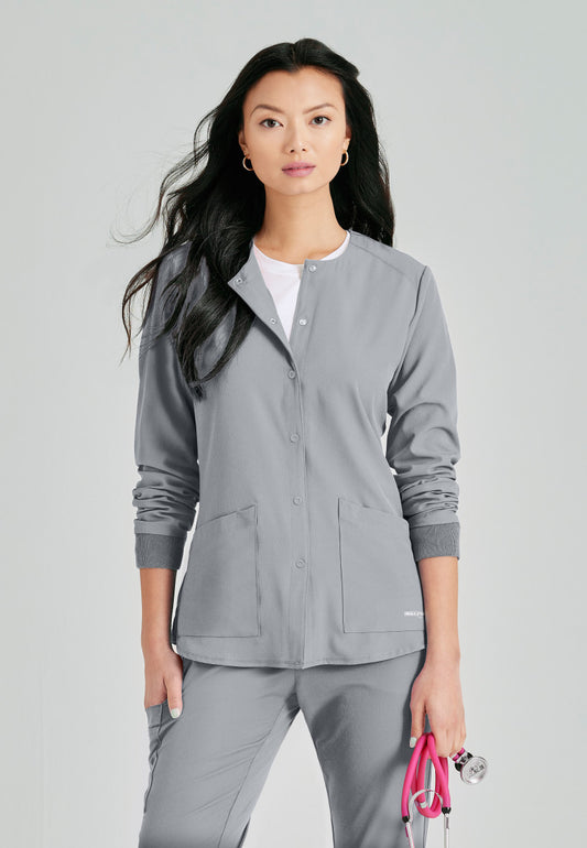 Skechers SK401 Stability Scrub Jacket Moonstruck Model Image Front | Barco