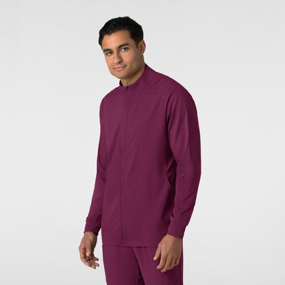 Boundless 8351 Men's Warm Up Scrub Jacket Wine Model Image Right Side | Wink