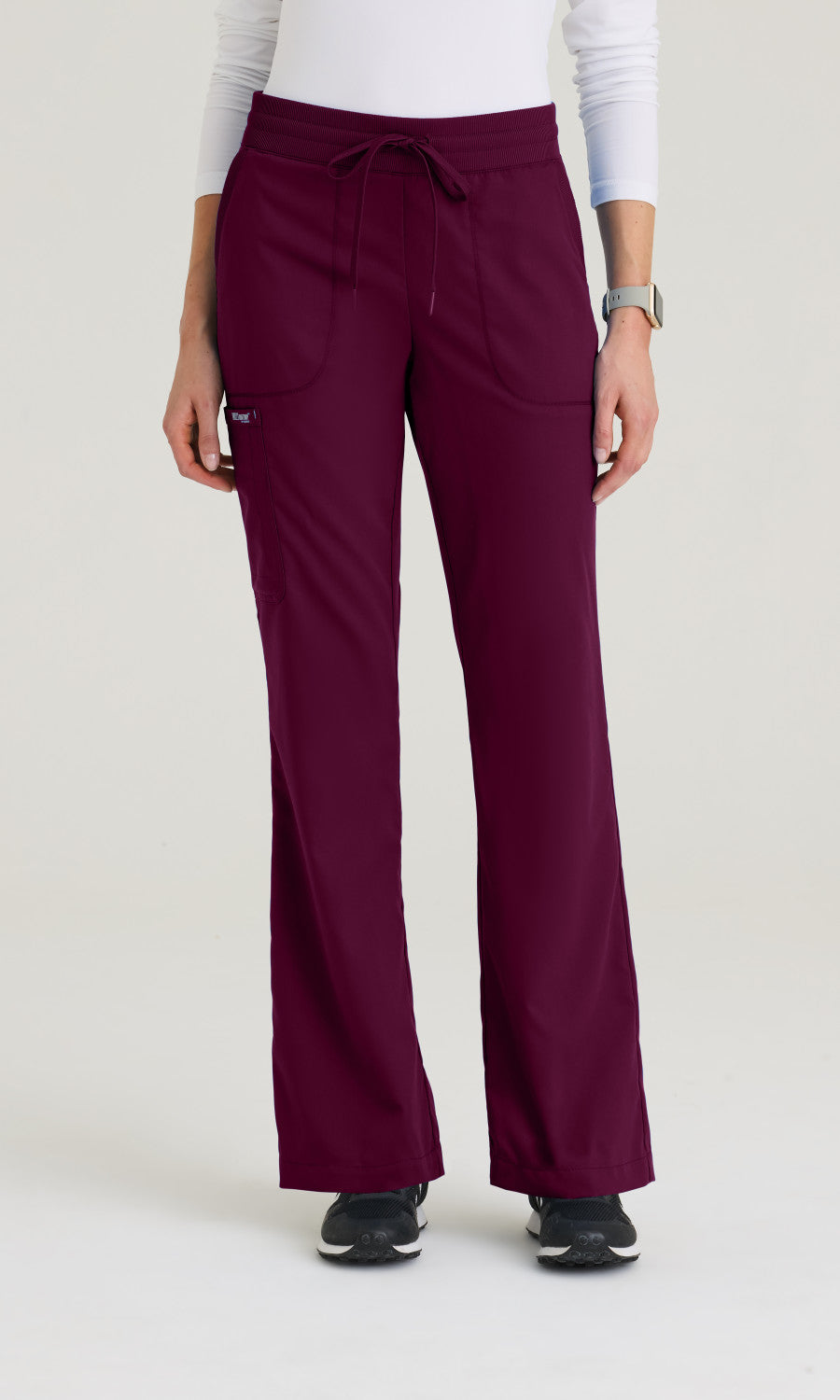 Greys Anatomy Classic GRP735 Women's Erin Pant in Wine by Barco Model Image Front