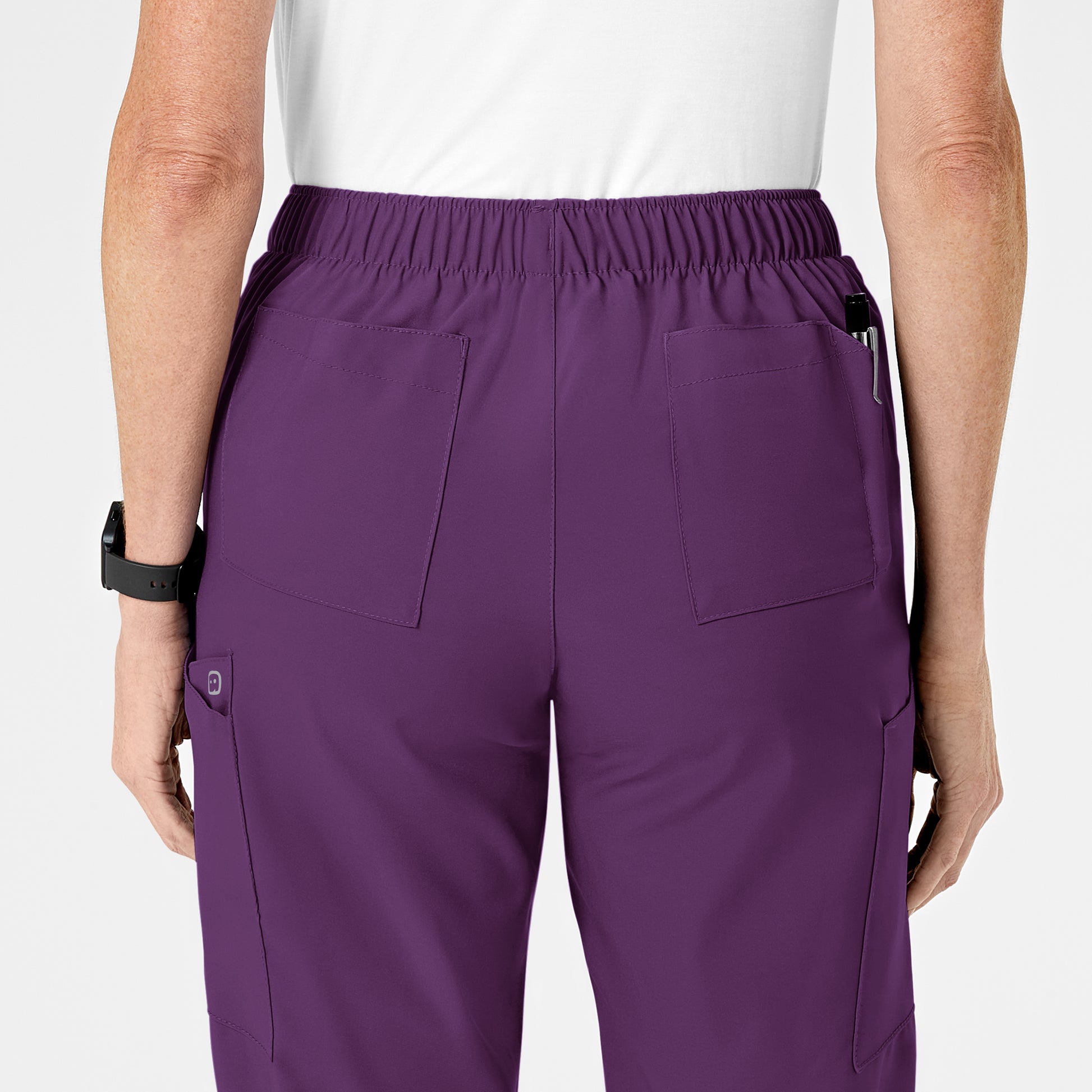 W123 5155 Flat Front Cargo Scrub Pants Eggplant Model Image Alternate | Wink