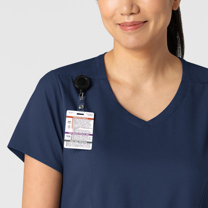 Boundless 6251 2-Pocket V-Neck Scrub Top Navy Model Image Left Side | Wink