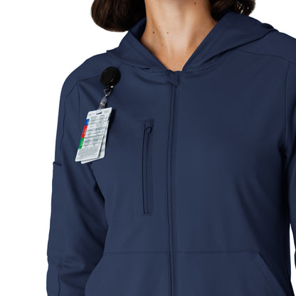 RENEW 8159 Knit Women’s Zip Hoodie Navy Model Image Alternate | Wink