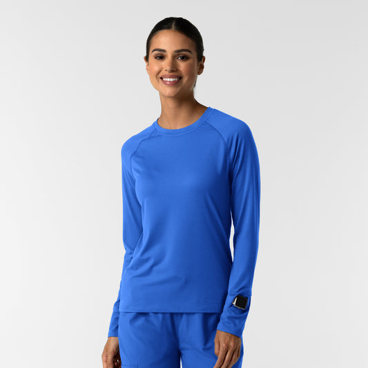 Layers 2139 Women's Watch Window Long Sleeve Underscrub Top Royal