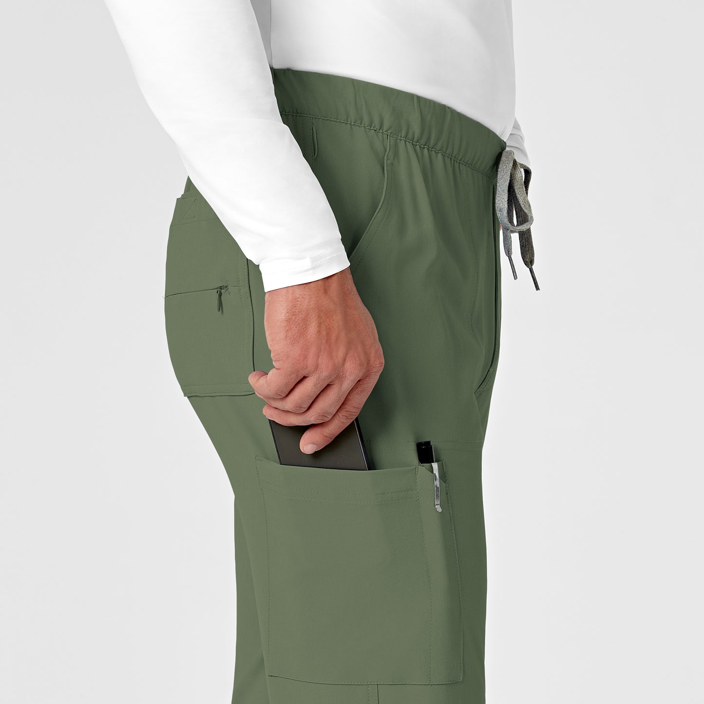 RENEW 5034 Men's Jogger Scrub Pants Olive Model Image Alternate | Wink