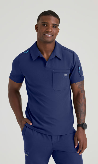 Skechers SKT305 Men's Merit Top in Navy by Barco Model Image Front