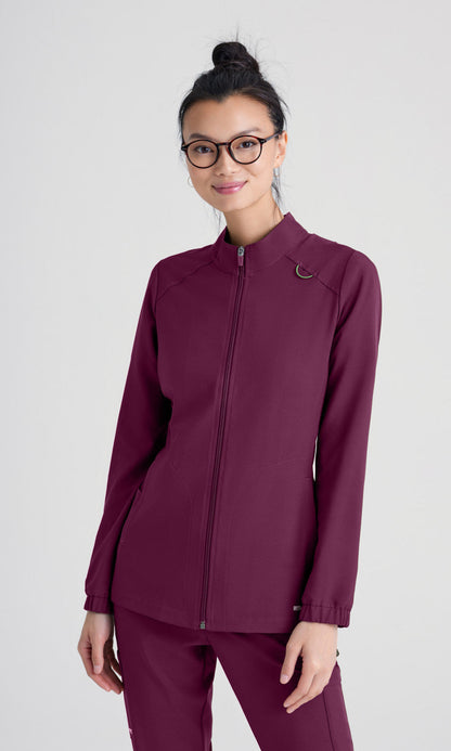 Cleveland Clinic Grey's Anatomy Evolve GSSW886 Virtue Scrub Jacket Wine