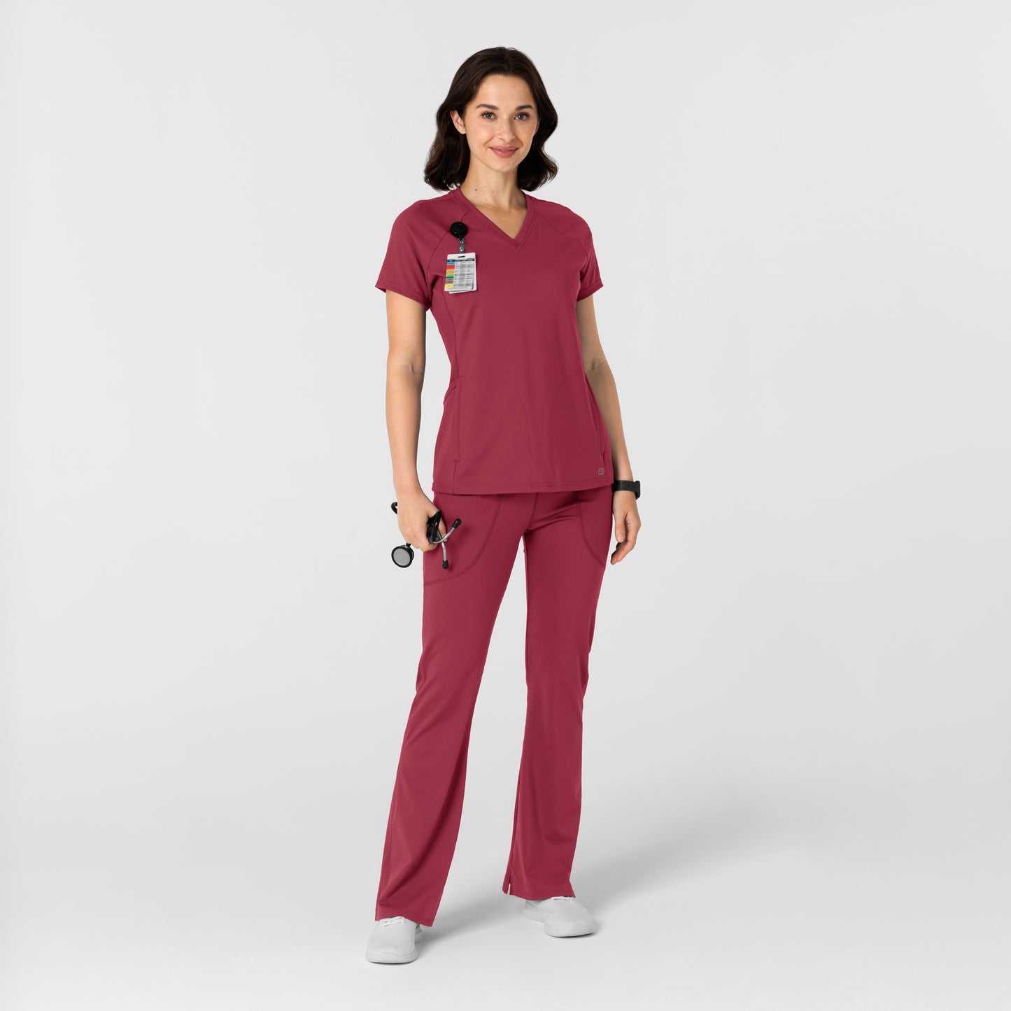 RENEW Knit 5459 Women's Flare Yoga Scrub Pants Ruby