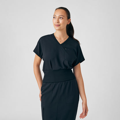 Forward LT123 Women's 2 Pocket V Neck Scrub Top Black Image