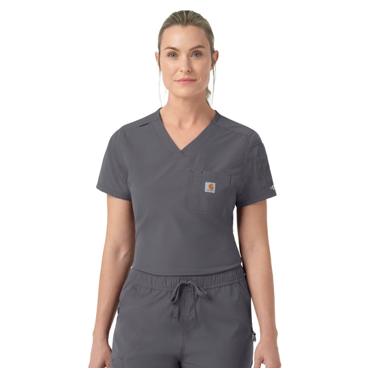 Rugged Flex C12139 Women's Tuck-in Scrub Top Pewter