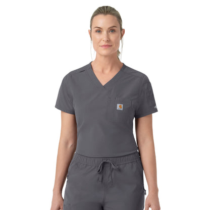 Rugged Flex C12139 Women's Tuck-in Scrub Top Pewter