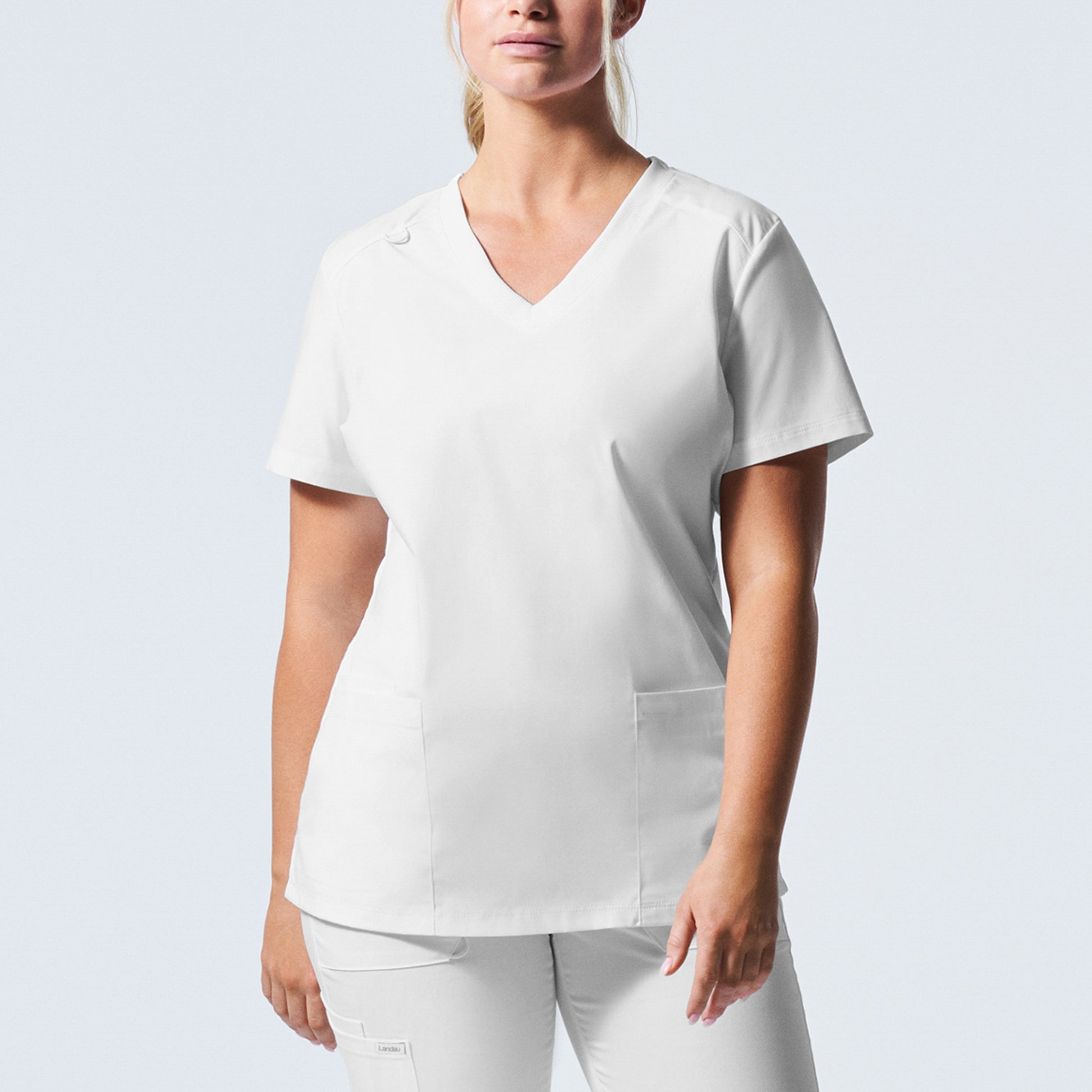 ProFlex LT105 Women's 3 Pocket V Neck Scrub Top White Image