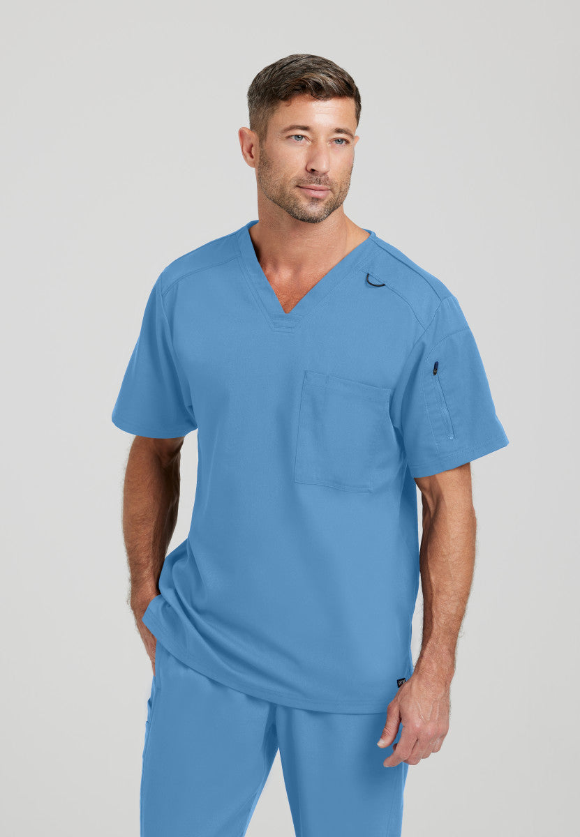 Greys Anatomy Stretch GRST079 Murphy Scrub Top Ciel Blue