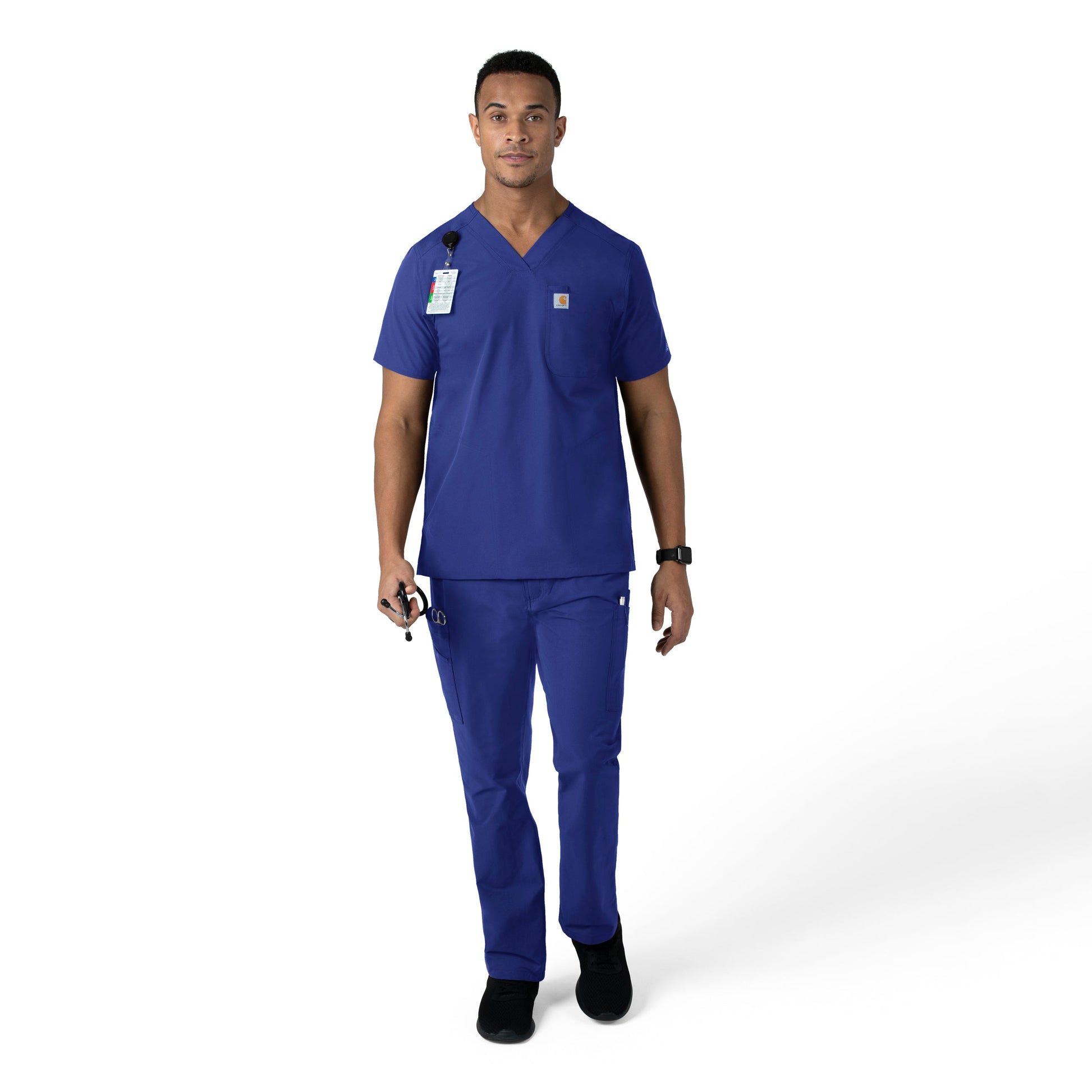 Force Essentials C56113 Men's Straight Leg Cargo Scrub Pants Galaxy Blue