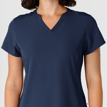 Nova 6432 Flex-n-Reach V-Neck Scrub Top Navy Model Image Left Side | Wink